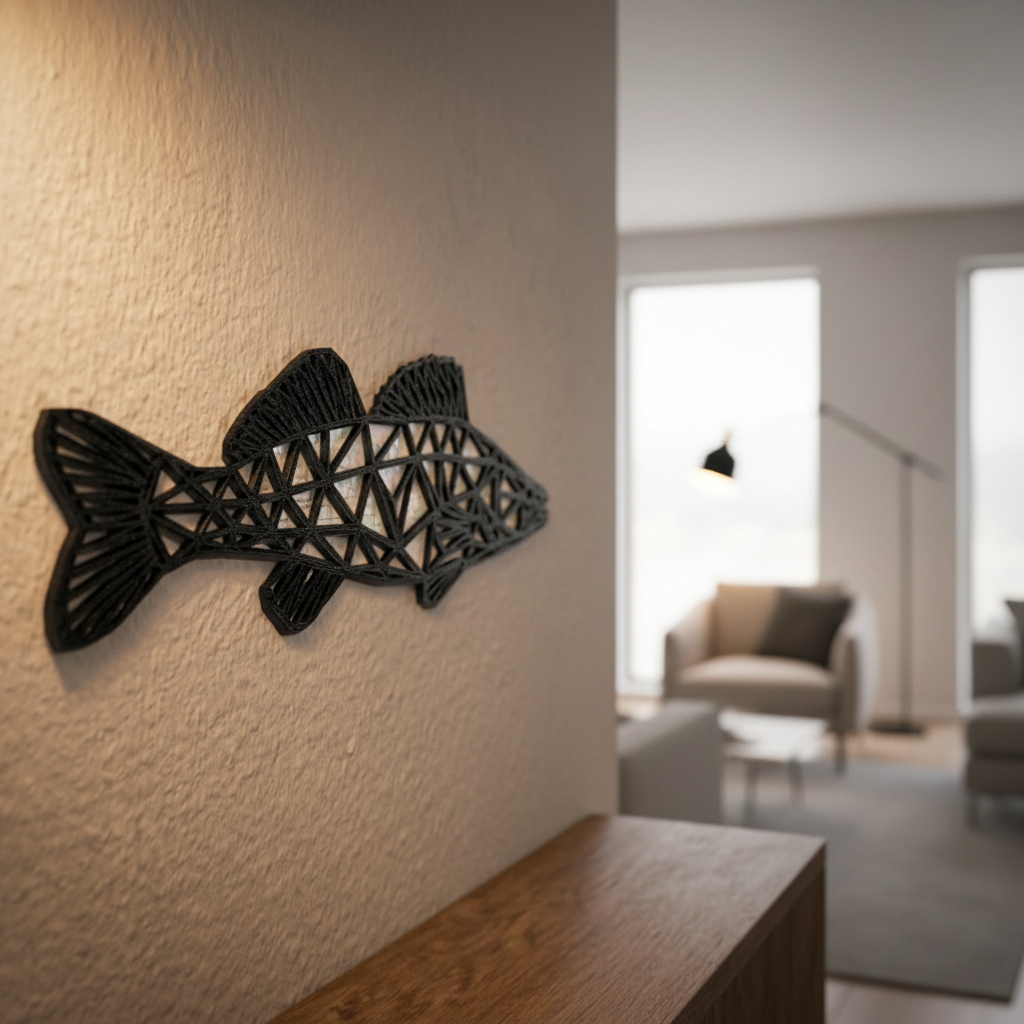 Zander Wandbild an Wand montiert in modernem Wohnzimmer