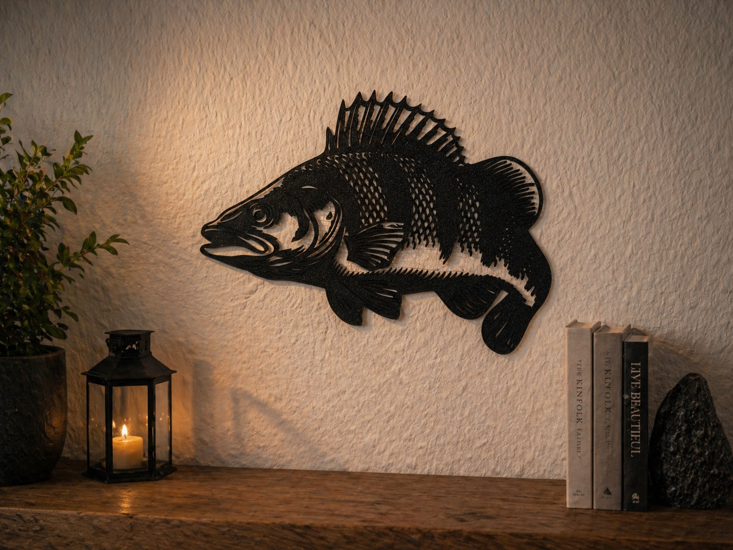 Flussbarsch Wandbild – 17 cm – 3D-Druck für Angler