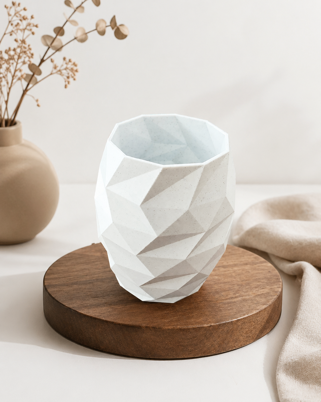 Geometrische Design Vase – 3D-Druck – Facettiert & Modern