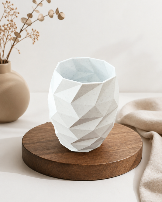 Geometrische Design Vase – 3D-Druck – Facettiert & Modern