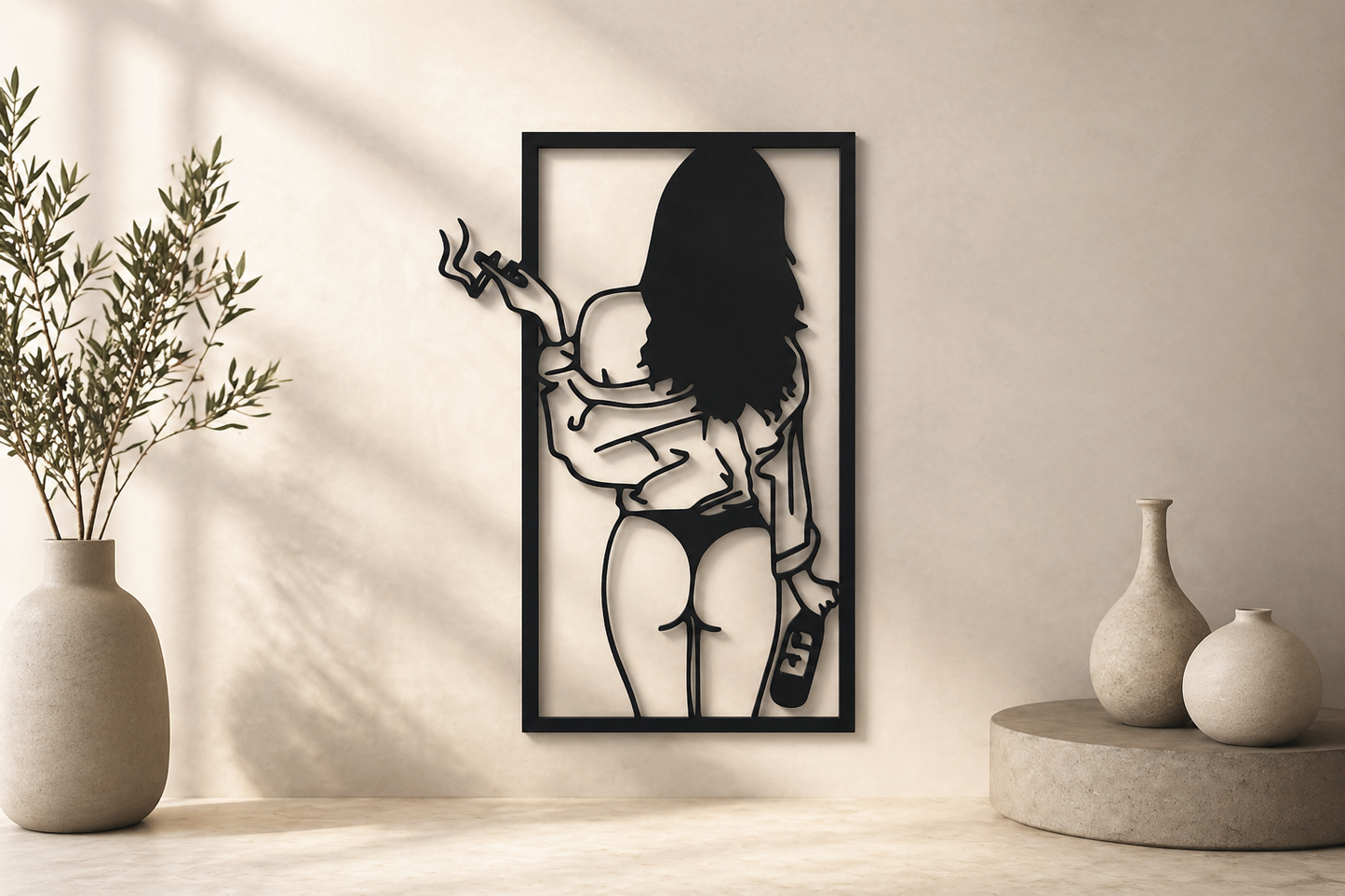 3D Wandbild Line Art – Minimalistisches Statement Piece