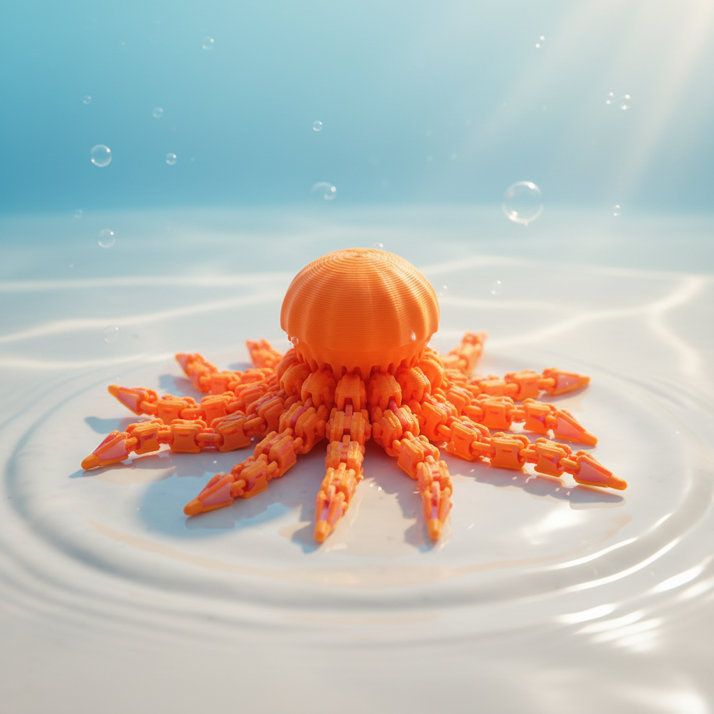 Ocean Octos mit Wasser und freundlichem Hintergrund