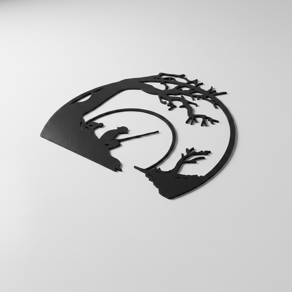 3D Wandbild Angler Silhouette von anderem Winkel