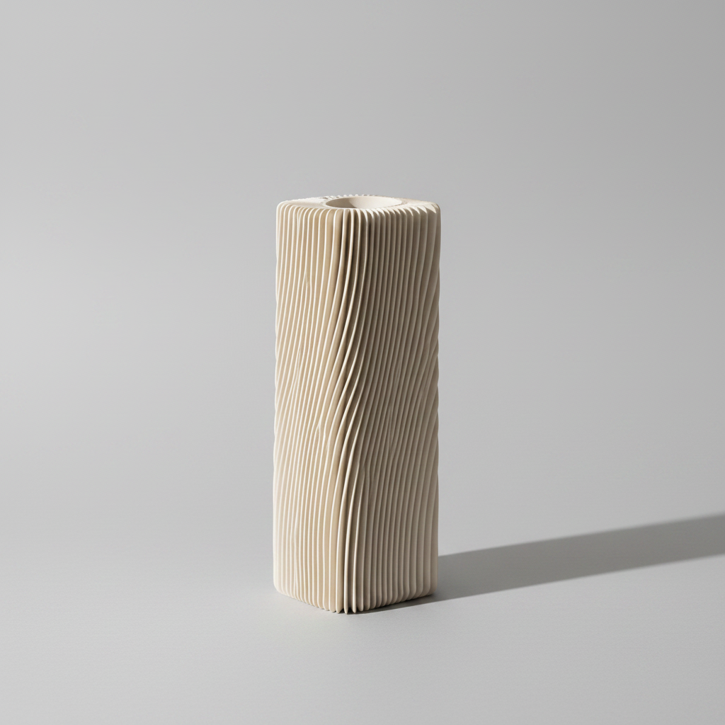 Skulpturale Design Vase auf hellem Hintergrund